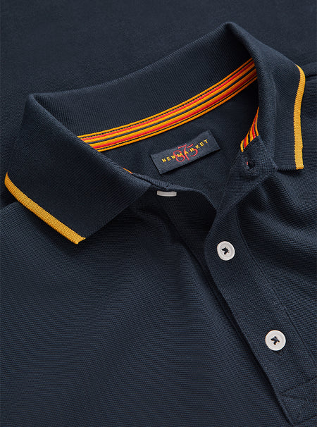 Navy Tipped Plain Polo